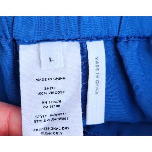 Helmut Lang Shorts Womens Large Cobalt Blue Viscose Pull On Tie Elastic Waist - Picture 6 of 12